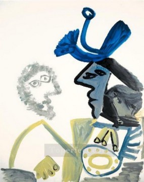 Deux bustes de profil I 1972 Cubismo Pinturas al óleo